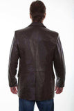Scully BROWN OSTRICH TRIMMED BLAZER - Scully Leather - Flyclothing LLC