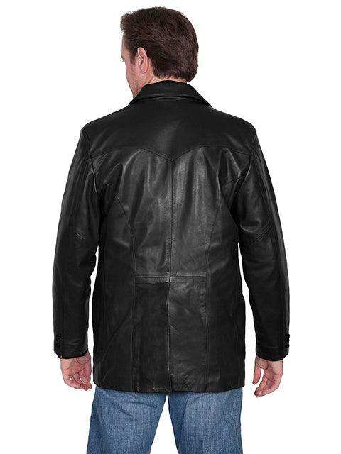 Scully BLACK CHERRY OSTRICH TRIMMED BLAZER - Scully Leather - Flyclothing LLC