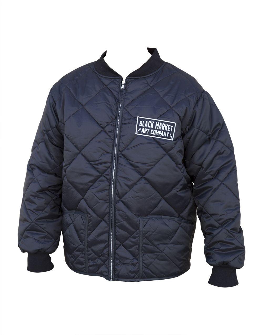 Black Market Diamond Quilted Nylon Jacket Lined Jacket - Flyclothing LLC