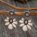 Artificial Turquoise Flower Earrings - Trendsi - Flyclothing LLC