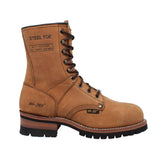AdTec Men's 9" Steel Toe Logger Brown - AdTec - Flyclothing LLC