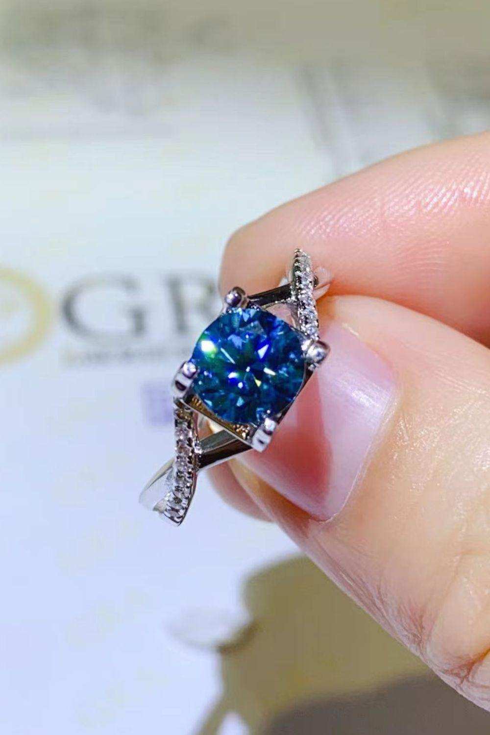 1 Carat Moissanite Crisscross 925 Sterling Silver Ring - Trendsi - Flyclothing LLC