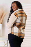 Double Take Plaid Print Dropped Shoulder Shirt - Trendsi - Flyclothing LLC