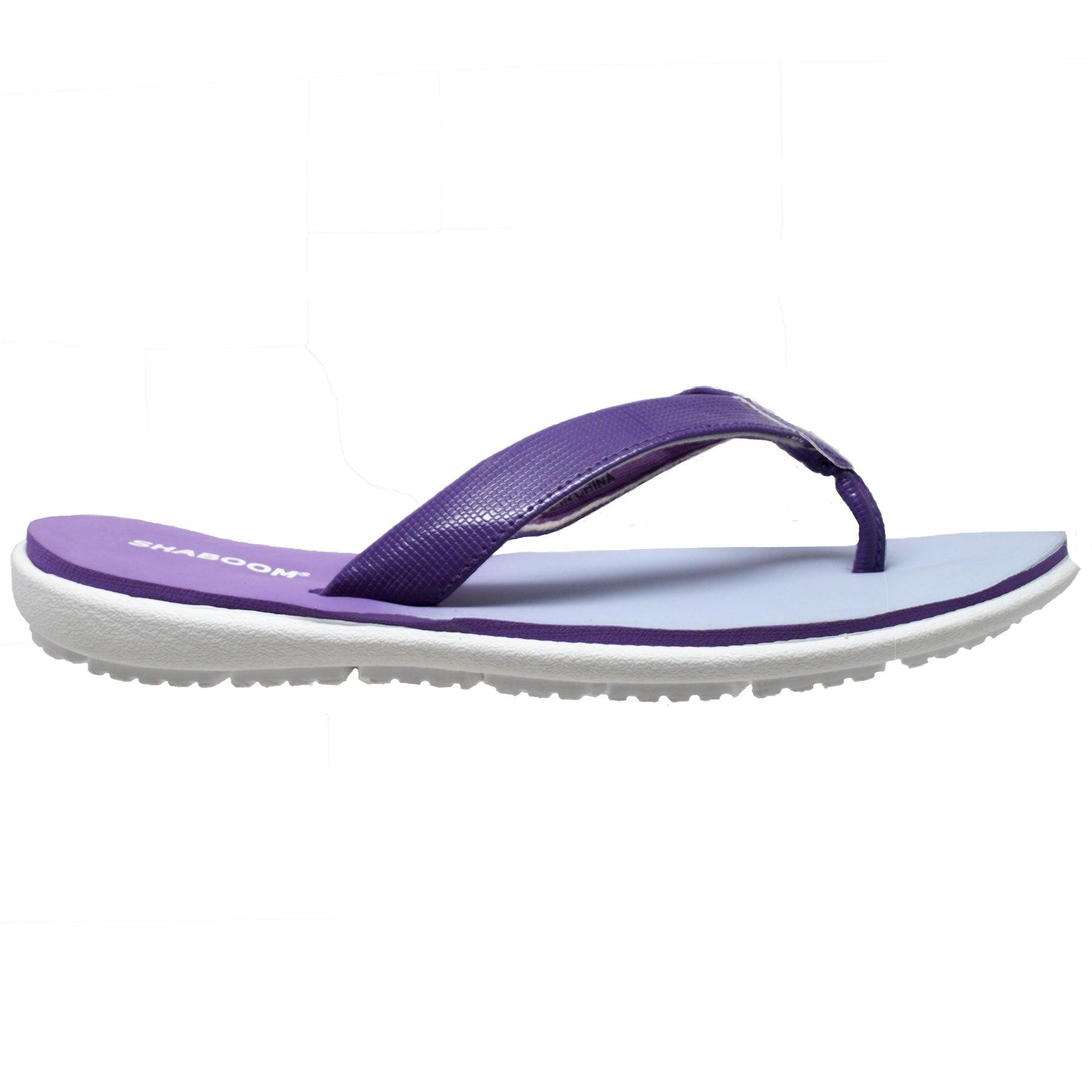Shaboom Womens Dual Density Comfort Thong Sandal Purple - Flyclothing LLC