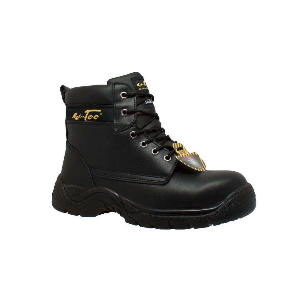AdTec Mens 6 inch Steel Toe Work Boot Black - AdTec - Flyclothing LLC