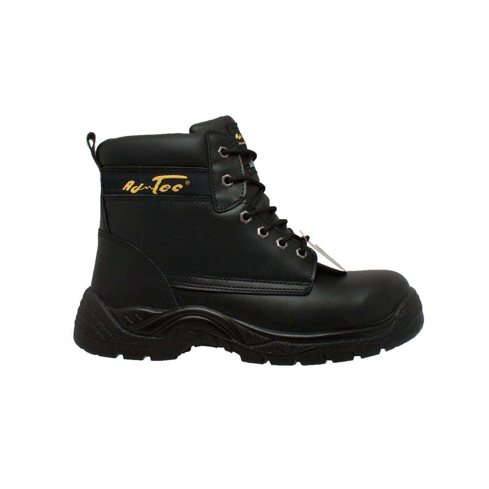 AdTec Mens 6 inch Steel Toe Work Boot Black - AdTec - Flyclothing LLC