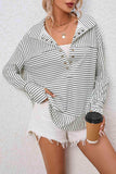 Full Size Striped Collared Top - Trendsi - Flyclothing LLC