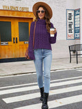 Turtle Neck Cable-Knit Sweater - Trendsi - Flyclothing LLC