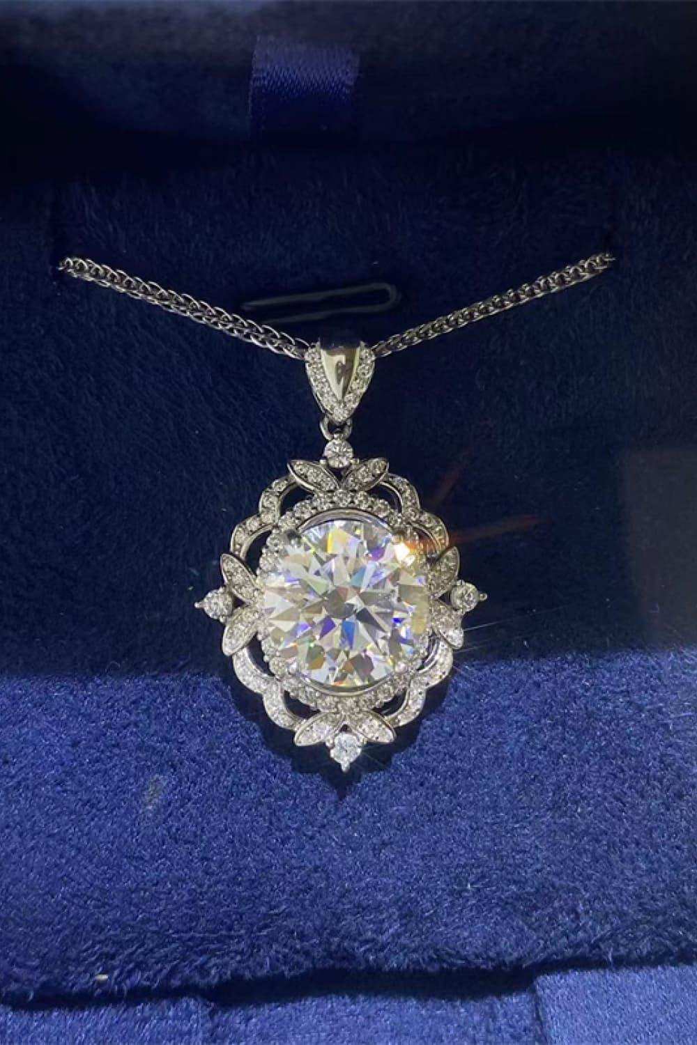 5 Carat Moissanite 925 Sterling Silver Necklace - Trendsi - Flyclothing LLC