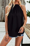Ruched Grecian Neck Tank - Trendsi - Flyclothing LLC