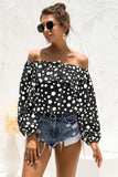 Polka Dot Off-Shoulder Layered Blouse - Trendsi - Flyclothing LLC