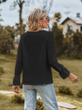 V-Neck Flounce Sleeve Blouse - Trendsi - Flyclothing LLC