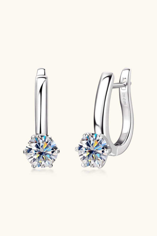 2 Carat Moissanite 925 Sterling Silver Earrings - Trendsi - Flyclothing LLC