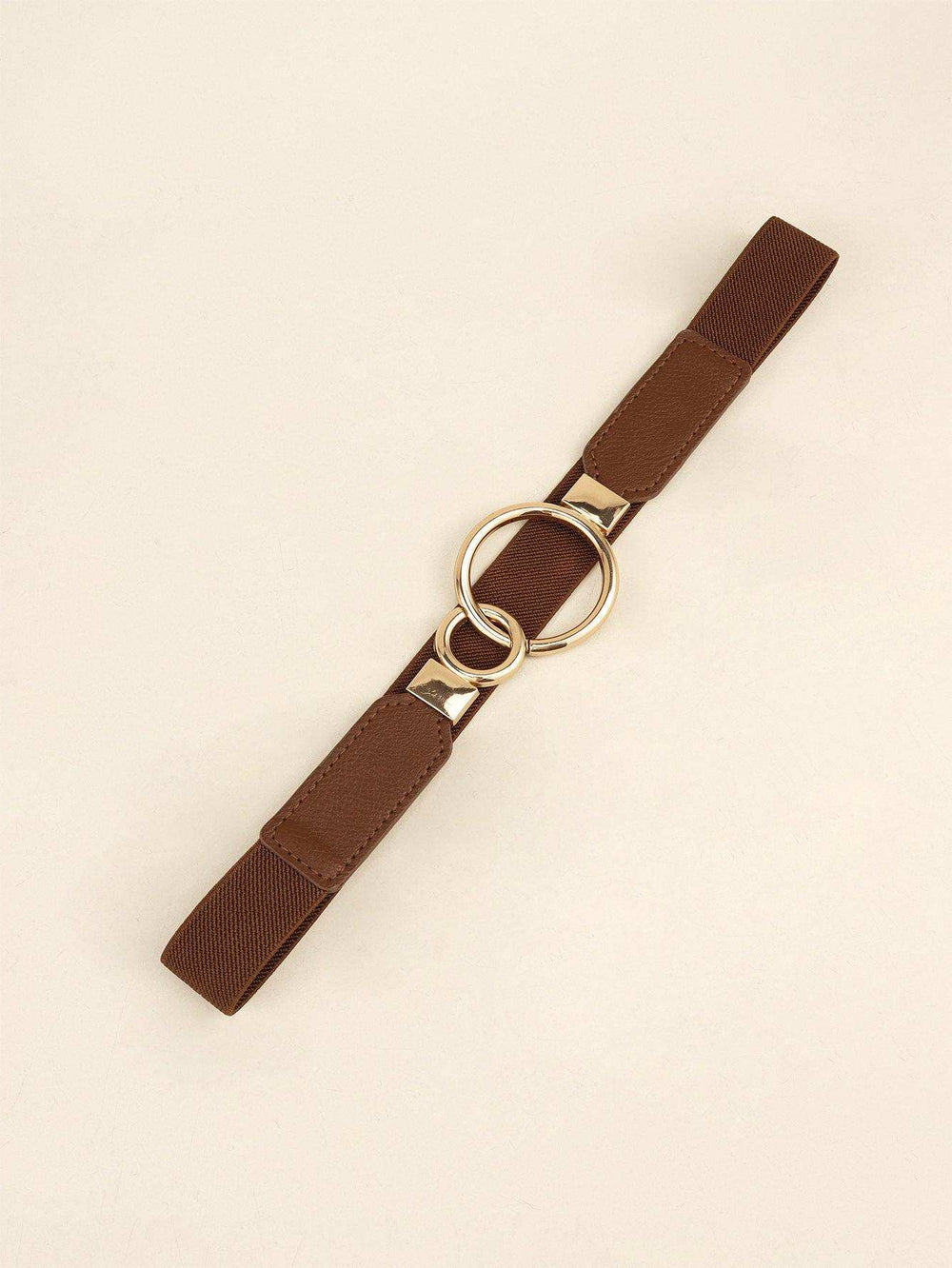 Double Ring Buckle Elastic PU Belt - Trendsi - Flyclothing LLC