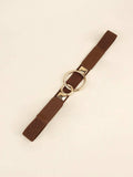 Double Ring Buckle Elastic PU Belt - Trendsi - Flyclothing LLC