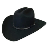 Silverado 100% Wool Felt Cattleman Crown 4 Brim Fancy Band Black - Silverado - Flyclothing LLC