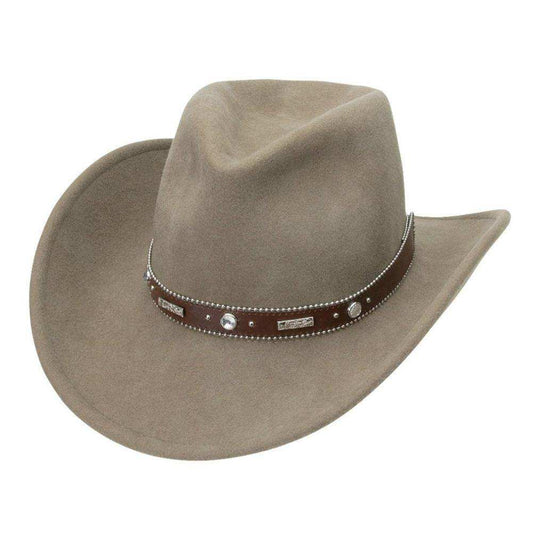 Silverado 100% Crushable Wool Cattleman Crown 3 1/4 Bend-A-Brim Putty - Silverado - Flyclothing LLC