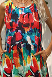 Printed Round Neck Sleeveless Dress with Pockets - Trendsi - Flyclothing LLC
