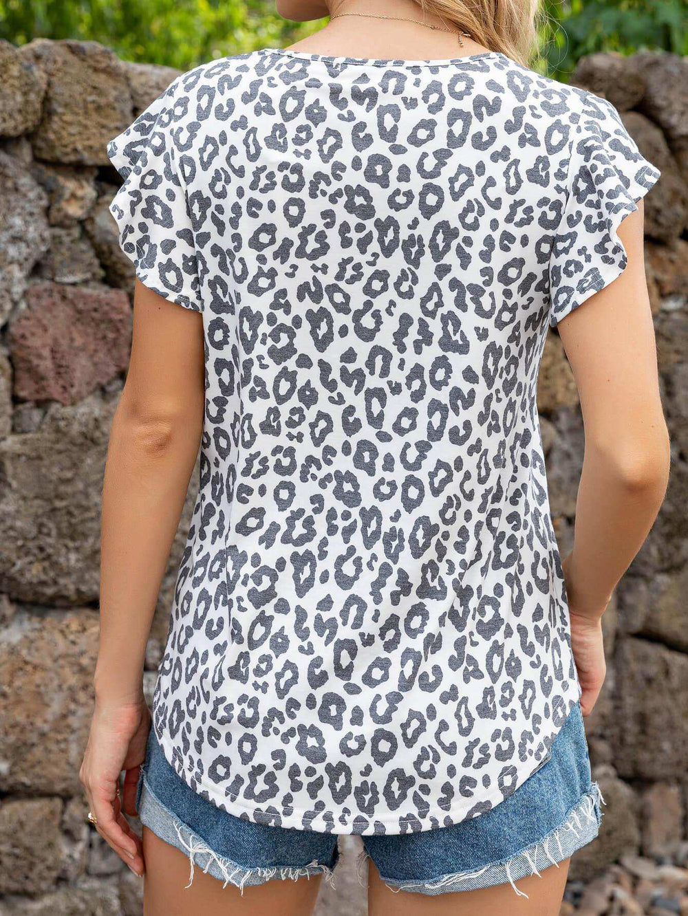 Round Neck Butterfly Sleeve Top - Trendsi - Flyclothing LLC