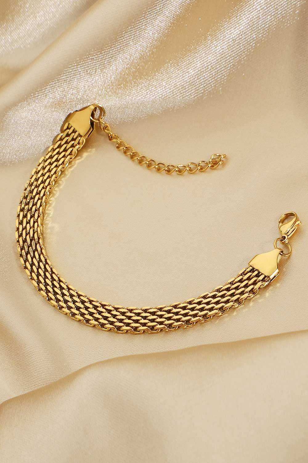 18K Gold-Plated Wide Chain Bracelet - Trendsi - Flyclothing LLC
