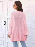 Open Front Dropped Shoulder Longline Cardigan - Trendsi - Flyclothing LLC