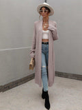 Waffle Knit Open Front Duster Cardigan With Pockets - Trendsi - Flyclothing LLC