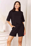 Basic Bae Full Size Soft Rayon Half Sleeve Top and Shorts Set - Trendsi - Flyclothing LLC
