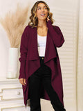 Long Sleeve Open Front Longline Cardigan - Trendsi - Flyclothing LLC