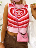 Heart Mock Neck Sweater Vest - Trendsi - Flyclothing LLC