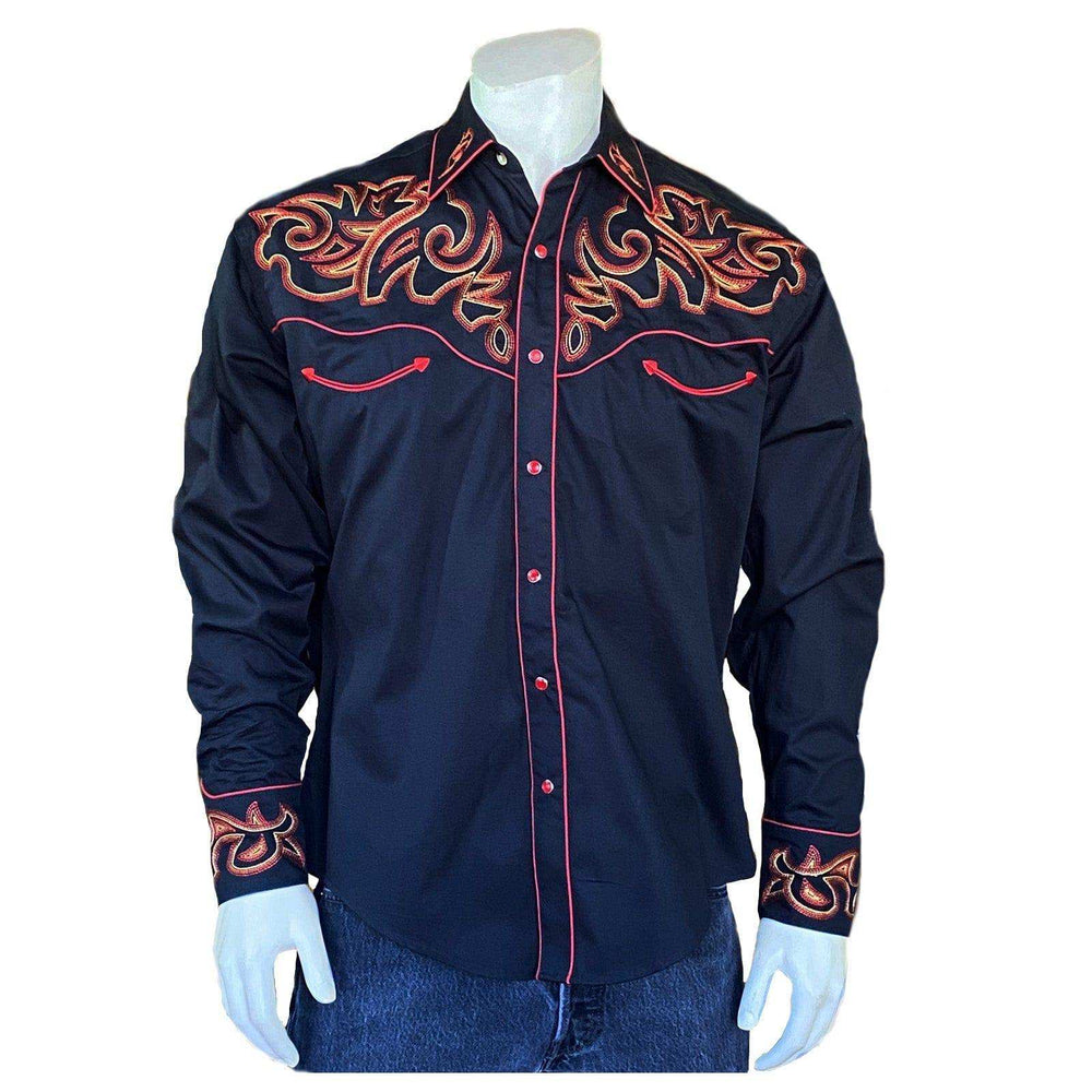 Rockmount Clothing Men's Boot Top Embroidered Western Shirt in Black - Rockmount Clothing - Flyclothing LLC