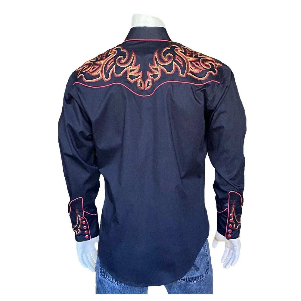 Rockmount Clothing Men's Boot Top Embroidered Western Shirt in Black - Rockmount Clothing - Flyclothing LLC