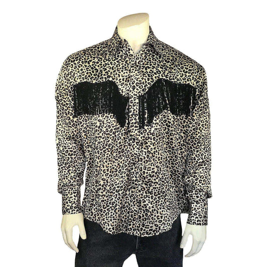 Rockmount Clothing Men's Rock Star Leopard Fringe Western Shirt - Rockmount Clothing - Flyclothing LLC