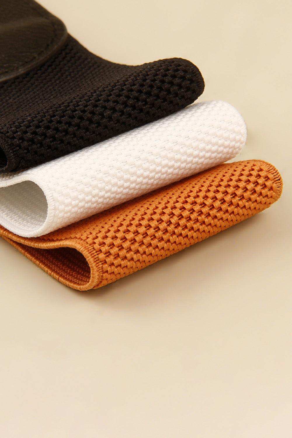 Ribbed Alloy Buckle Elastic Belt - Trendsi - Flyclothing LLC