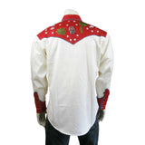 Rockmount Clothing Men's Red Vintage Cactus & Stars Chain Stitch Embroidery Western Shirt - Rockmount Clothing - Flyclothing LLC