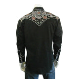 Rockmount Clothing Men's Vintage Black Floral & Stars Embroidery Western Shirt - Rockmount Clothing - Flyclothing LLC