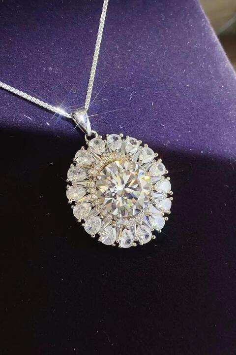 5 Carat Moissanite 925 Sterling Silver Necklace - Trendsi - Flyclothing LLC