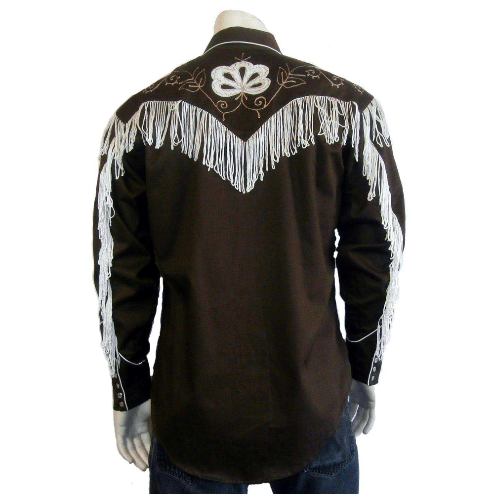 Rockmount Clothing Men's Vintage Fringe Brown Embroidered Western Shirt - Rockmount Clothing - Flyclothing LLC