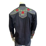 Rockmount Clothing Men's Floral 2-Tone Black & Grey Embroidered Western Shirt - Rockmount Clothing - Flyclothing LLC