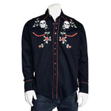 Rockmount Ranch Wear Mens Skull & Rose Vintage Embroidered Western Shirt - Rockmount Clothing - Flyclothing LLC