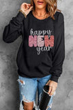 HAPPY NEW YEAR Round Neck Sweatshirt - Trendsi - Flyclothing LLC