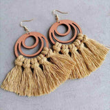 Tassel Detail Geometric Earrings - Trendsi - Flyclothing LLC