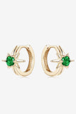 Lab-Grown Emerald Huggie Earrings - Trendsi - Flyclothing LLC