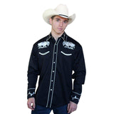 Rockmount Ranch Wear Mens Vintage Bison Black Western Shirt - Rockmount Clothing - Flyclothing LLC