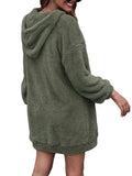 Half Zip Dropped Shoulder Oversized Hoodie - Trendsi - Flyclothing LLC