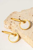 Copper White Mother-Of-Pearl Drop Earrings - Trendsi - Flyclothing LLC