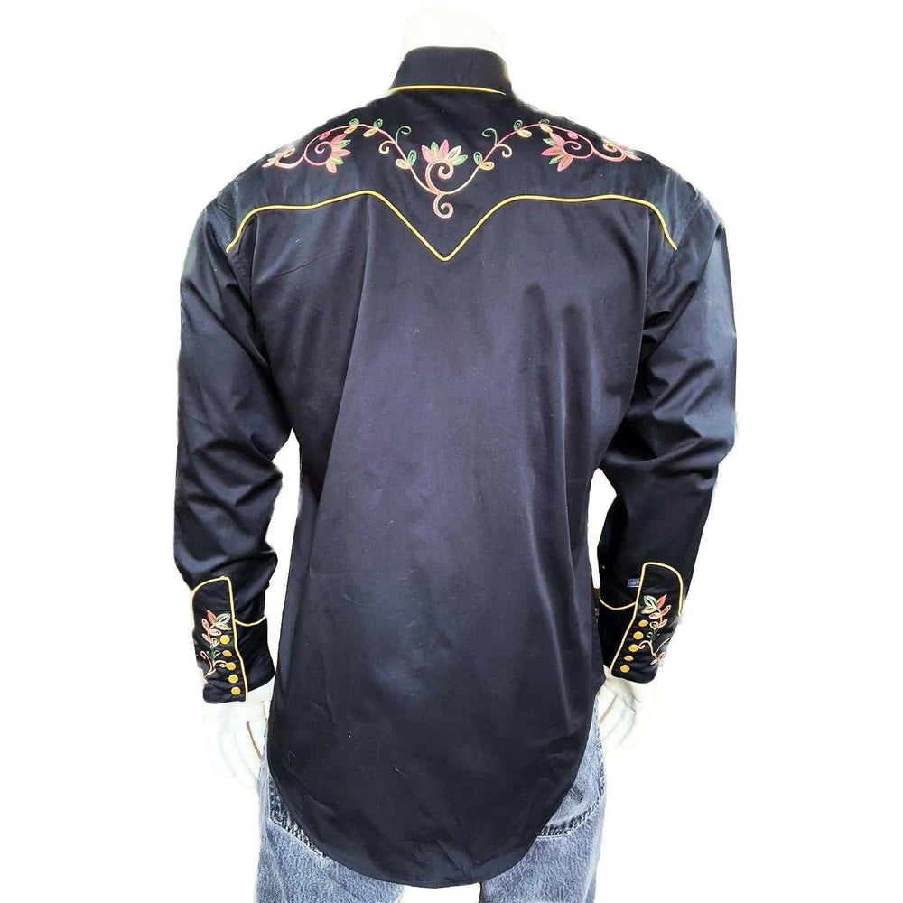 Rockmount Clothing Men's Black Vintage Variegated Floral Embroidery - Rockmount Clothing - Flyclothing LLC