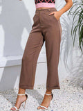 Cropped Straight Leg Pants - Trendsi - Flyclothing LLC