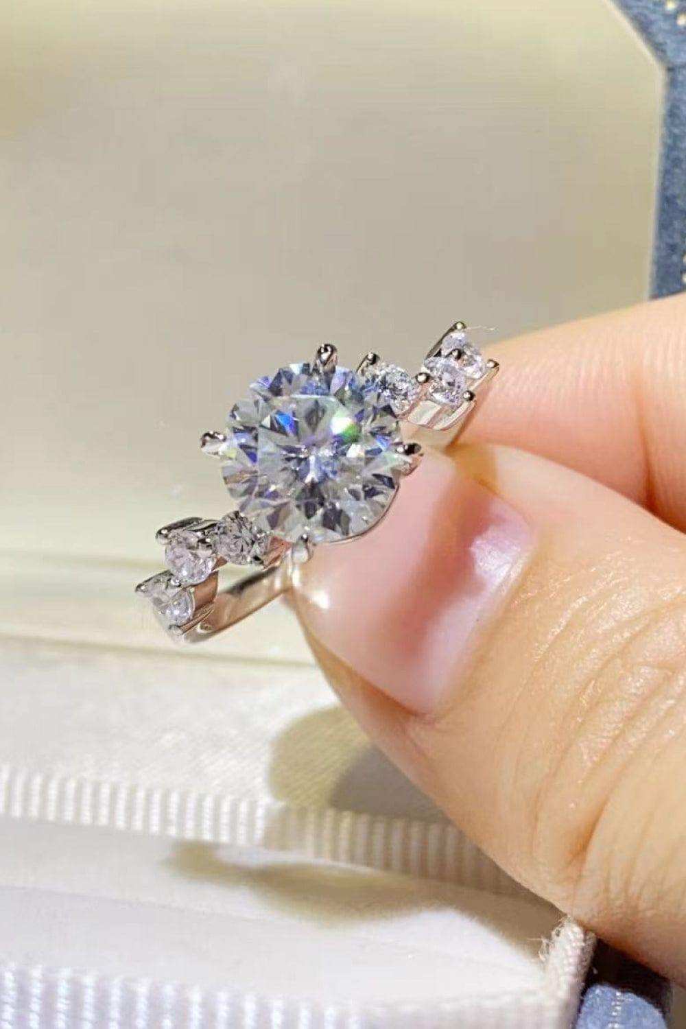 2 Carat Moissanite 925 Sterling Silver Ring - Trendsi - Flyclothing LLC
