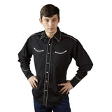 Rockmount Ranch Wear Mens Vintage Solid Black Western Shirt - Rockmount Clothing - Flyclothing LLC
