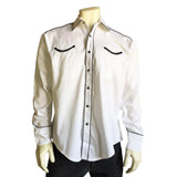 Men's Signature Solid White Western Shirt with Smile Pockets - Rockmount Clothing - Flyclothing LLC